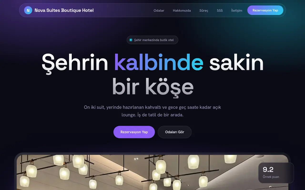 Butik Şehir Oteli Web Sitesi — Nova Suites Boutique Hotel